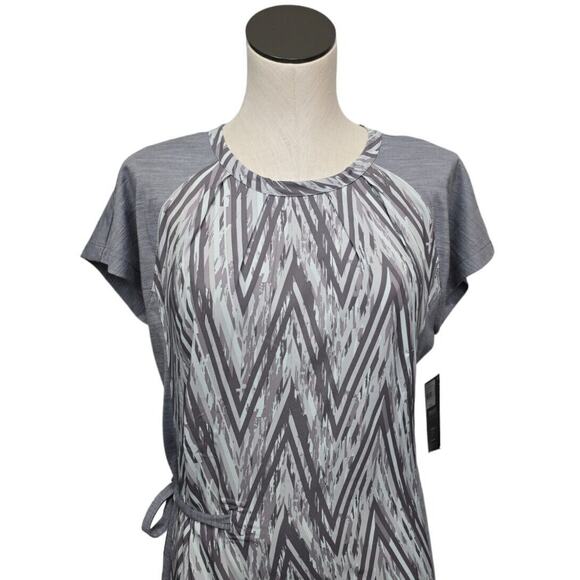 NWT Smartwool‎ Merino Wool Sport Short Sleeve Dress Womens Small Gray Zig Zag - Picture 13 of 13